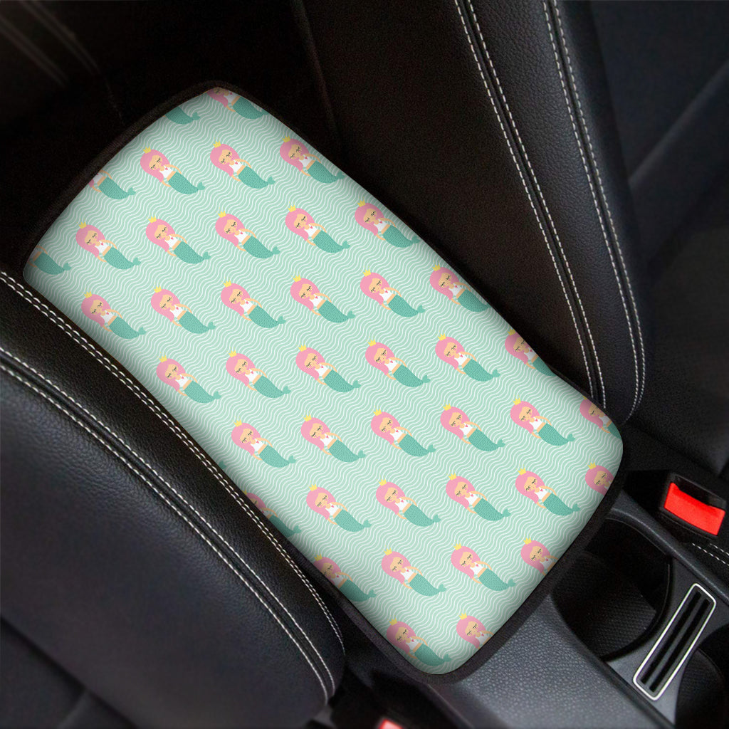 Cute Mermaid Pattern Print Car Center Console Cover