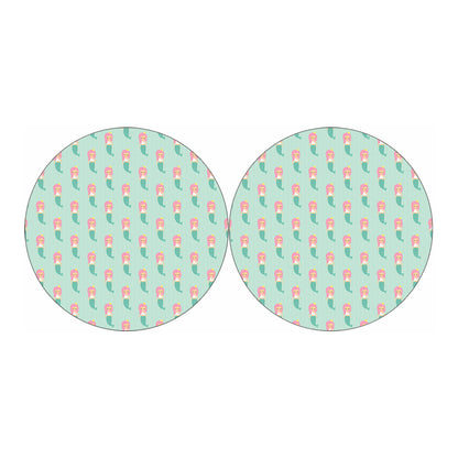 Cute Mermaid Pattern Print Car Coasters