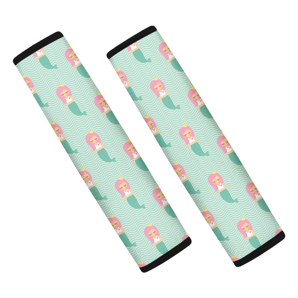 Cute Mermaid Pattern Print Car Seat Belt Covers