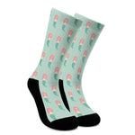 Cute Mermaid Pattern Print Crew Socks