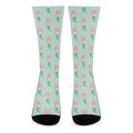 Cute Mermaid Pattern Print Crew Socks