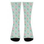 Cute Mermaid Pattern Print Crew Socks