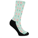 Cute Mermaid Pattern Print Crew Socks