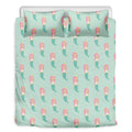 Cute Mermaid Pattern Print Duvet Cover Bedding Set