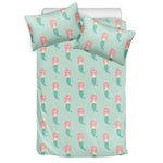 Cute Mermaid Pattern Print Duvet Cover Bedding Set