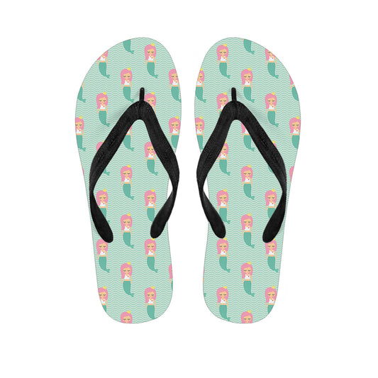 Cute Mermaid Pattern Print Flip Flops