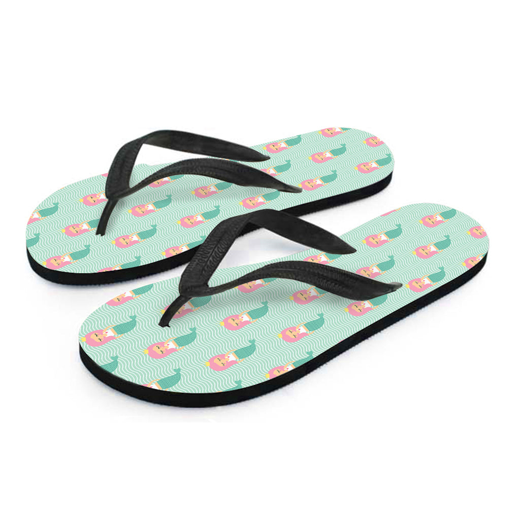 Cute Mermaid Pattern Print Flip Flops