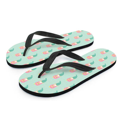 Cute Mermaid Pattern Print Flip Flops