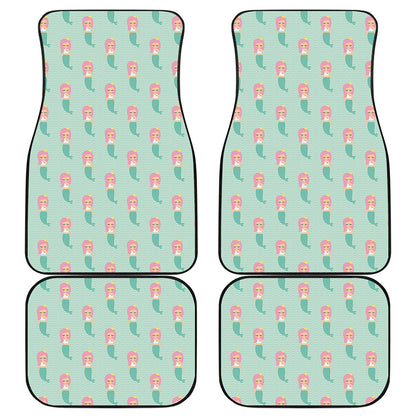 Cute Mermaid Pattern Print Front and Back Car Floor Mats