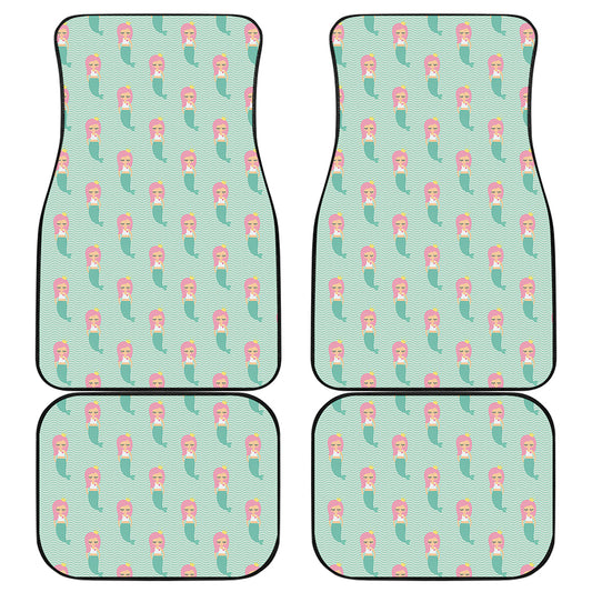 Cute Mermaid Pattern Print Front and Back Car Floor Mats