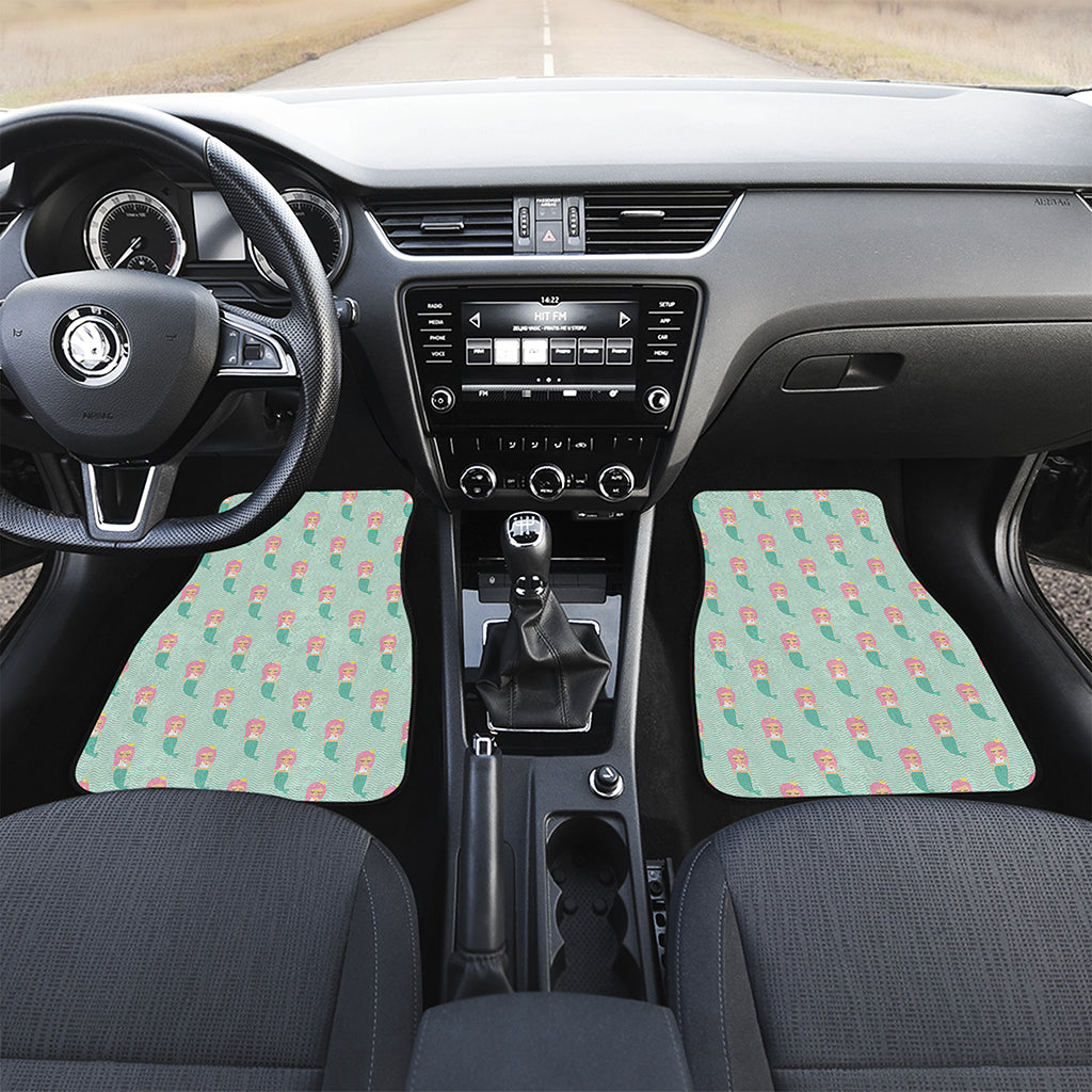 Cute Mermaid Pattern Print Front and Back Car Floor Mats
