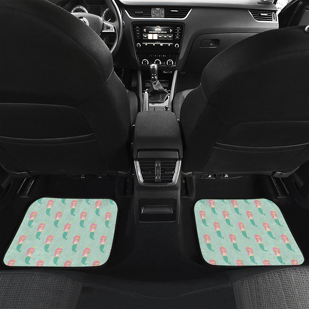 Cute Mermaid Pattern Print Front and Back Car Floor Mats