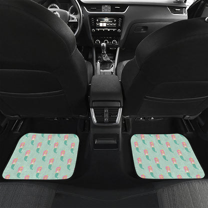 Cute Mermaid Pattern Print Front and Back Car Floor Mats