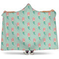 Cute Mermaid Pattern Print Hooded Blanket