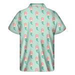 Cute Mermaid Pattern Print Men's Short Sleeve Shirt