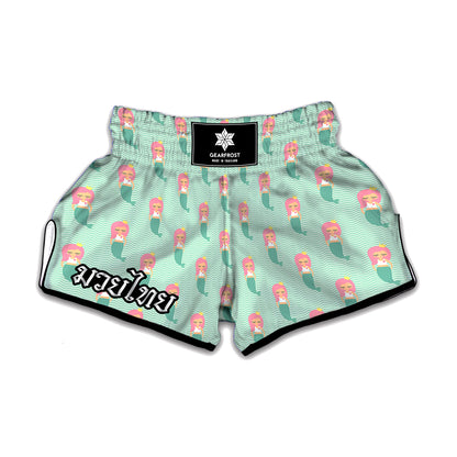 Cute Mermaid Pattern Print Muay Thai Boxing Shorts