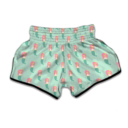 Cute Mermaid Pattern Print Muay Thai Boxing Shorts