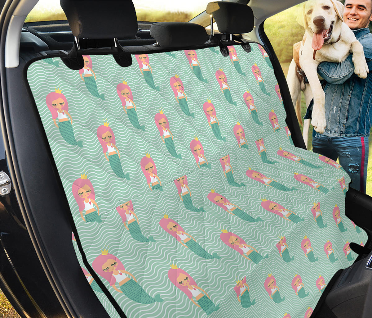 Cute Mermaid Pattern Print Pet Car Back Seat Cover