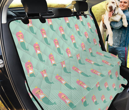Cute Mermaid Pattern Print Pet Car Back Seat Cover