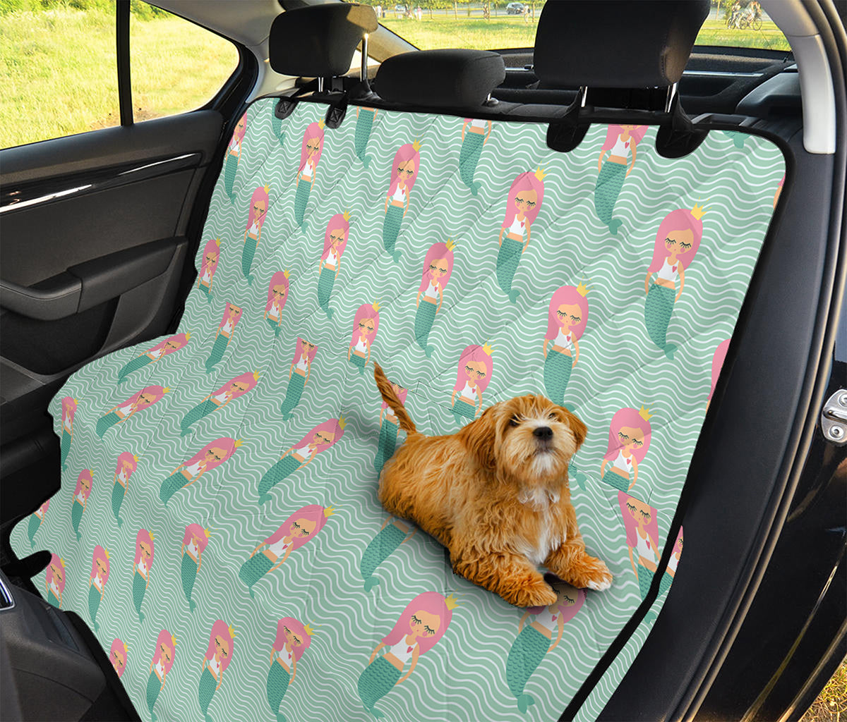 Cute Mermaid Pattern Print Pet Car Back Seat Cover