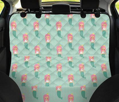 Cute Mermaid Pattern Print Pet Car Back Seat Cover