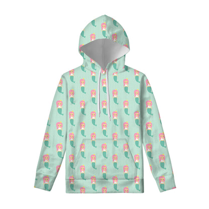 Cute Mermaid Pattern Print Pullover Hoodie