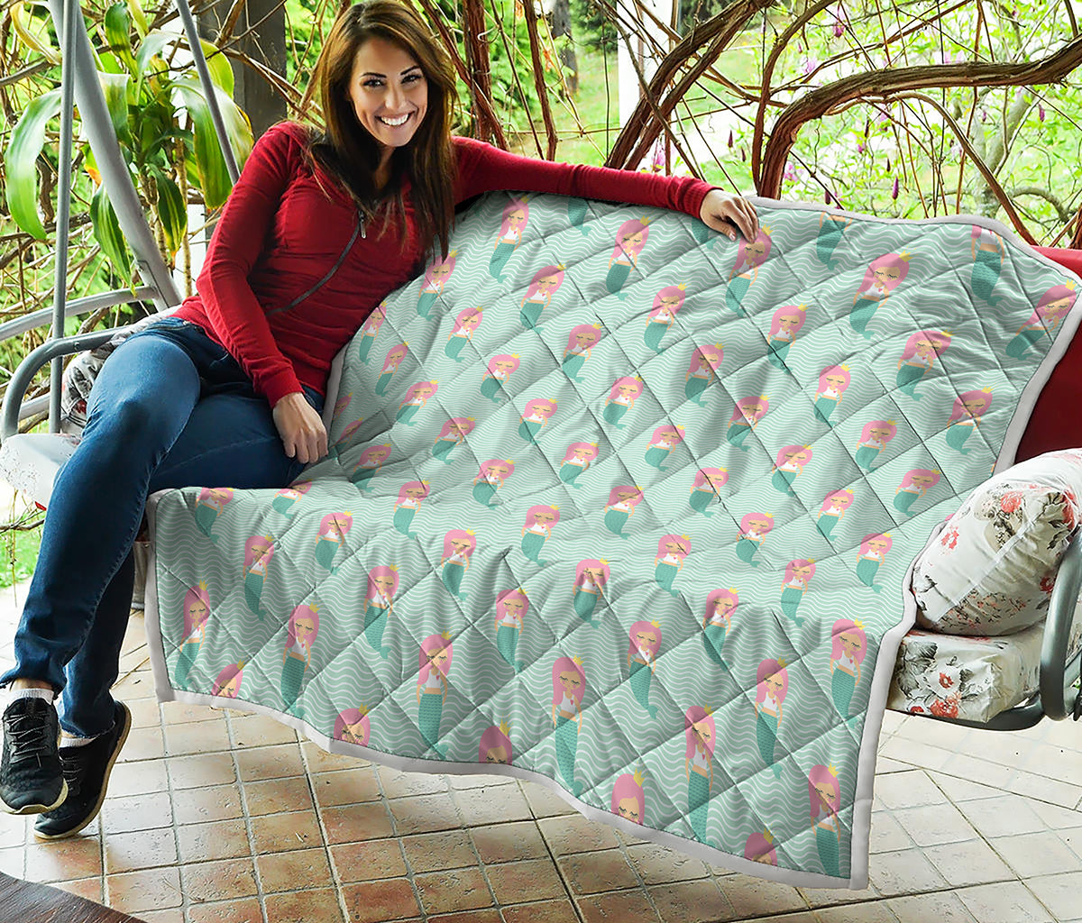 Cute Mermaid Pattern Print Quilt