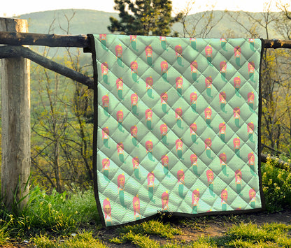 Cute Mermaid Pattern Print Quilt
