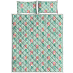 Cute Mermaid Pattern Print Quilt Bed Set