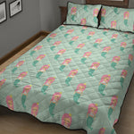 Cute Mermaid Pattern Print Quilt Bed Set