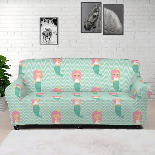 Cute Mermaid Pattern Print Sofa Cover