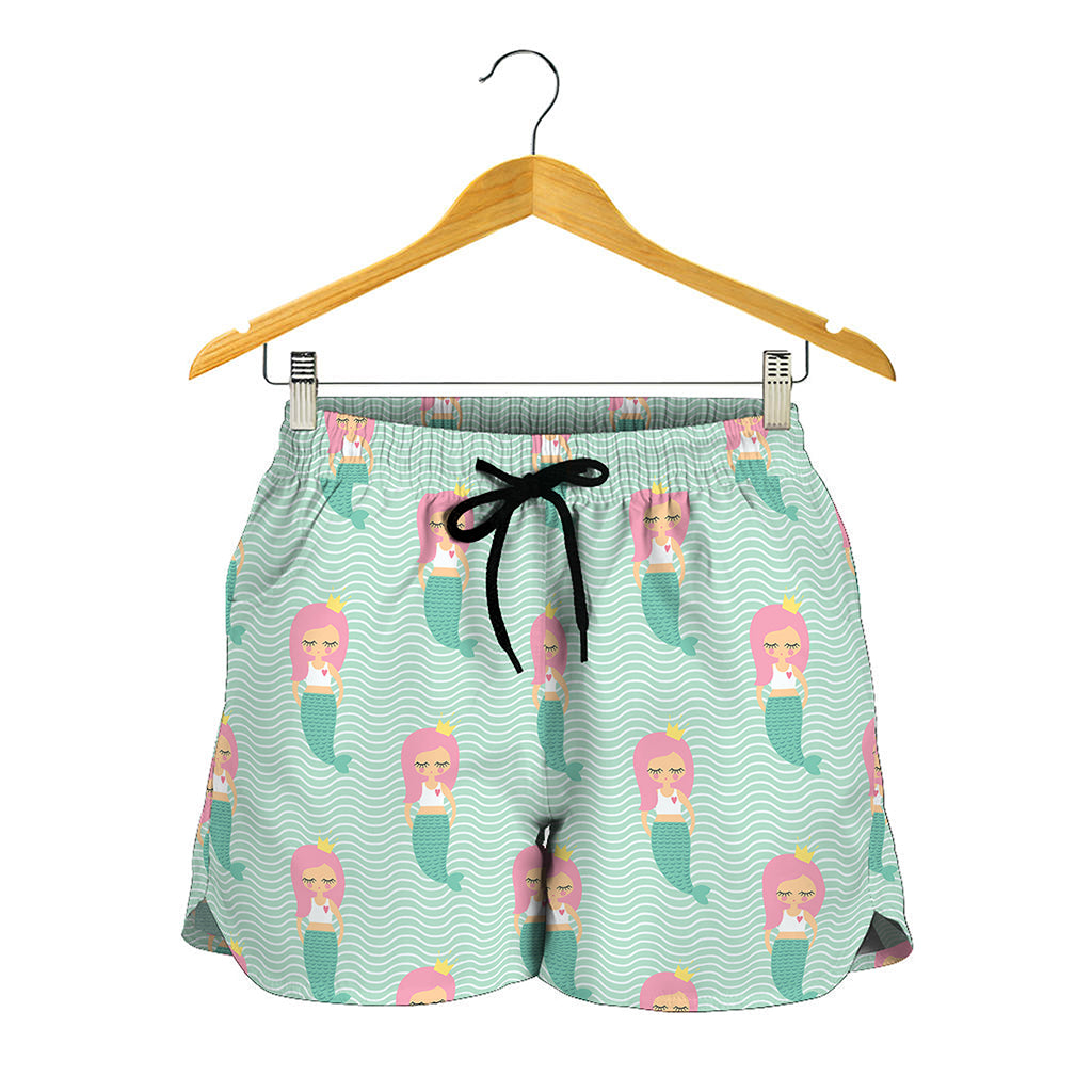 Cute Mermaid Pattern Print Women's Shorts
