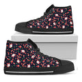 Cute Merry Christmas Pattern Print Black High Top Sneakers