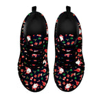 Cute Merry Christmas Pattern Print Black Sneakers