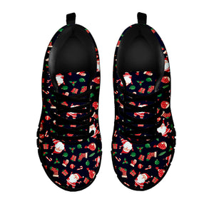 Cute Merry Christmas Pattern Print Black Sneakers