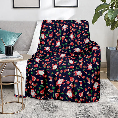 Cute Merry Christmas Pattern Print Blanket