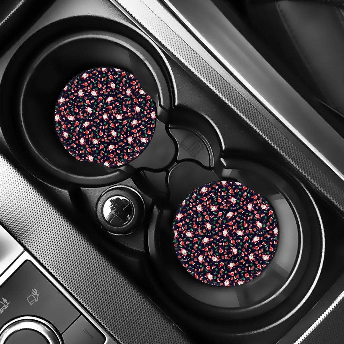 Cute Merry Christmas Pattern Print Car Coasters