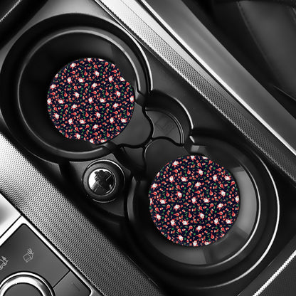 Cute Merry Christmas Pattern Print Car Coasters