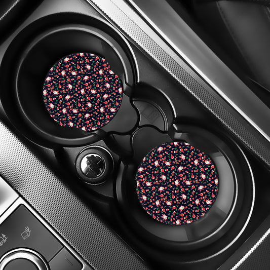 Cute Merry Christmas Pattern Print Car Coasters