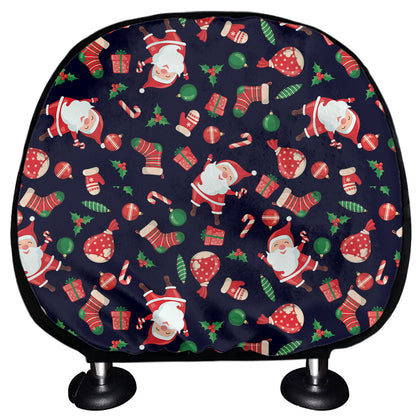 Cute Merry Christmas Pattern Print Car Headrest Covers