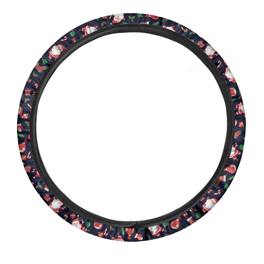 Cute Merry Christmas Pattern Print Car Steering Wheel Cover