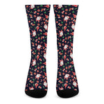 Cute Merry Christmas Pattern Print Crew Socks