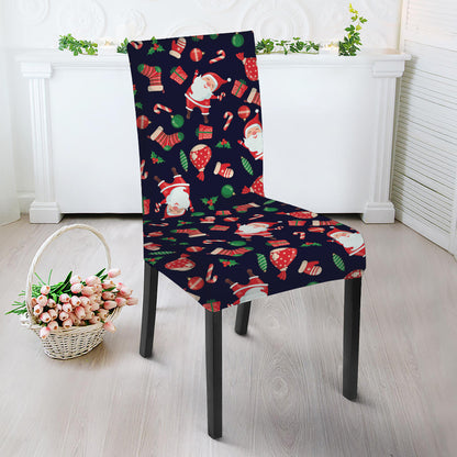 Cute Merry Christmas Pattern Print Dining Chair Slipcover