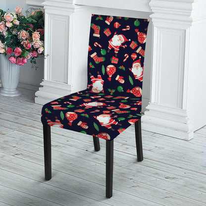Cute Merry Christmas Pattern Print Dining Chair Slipcover