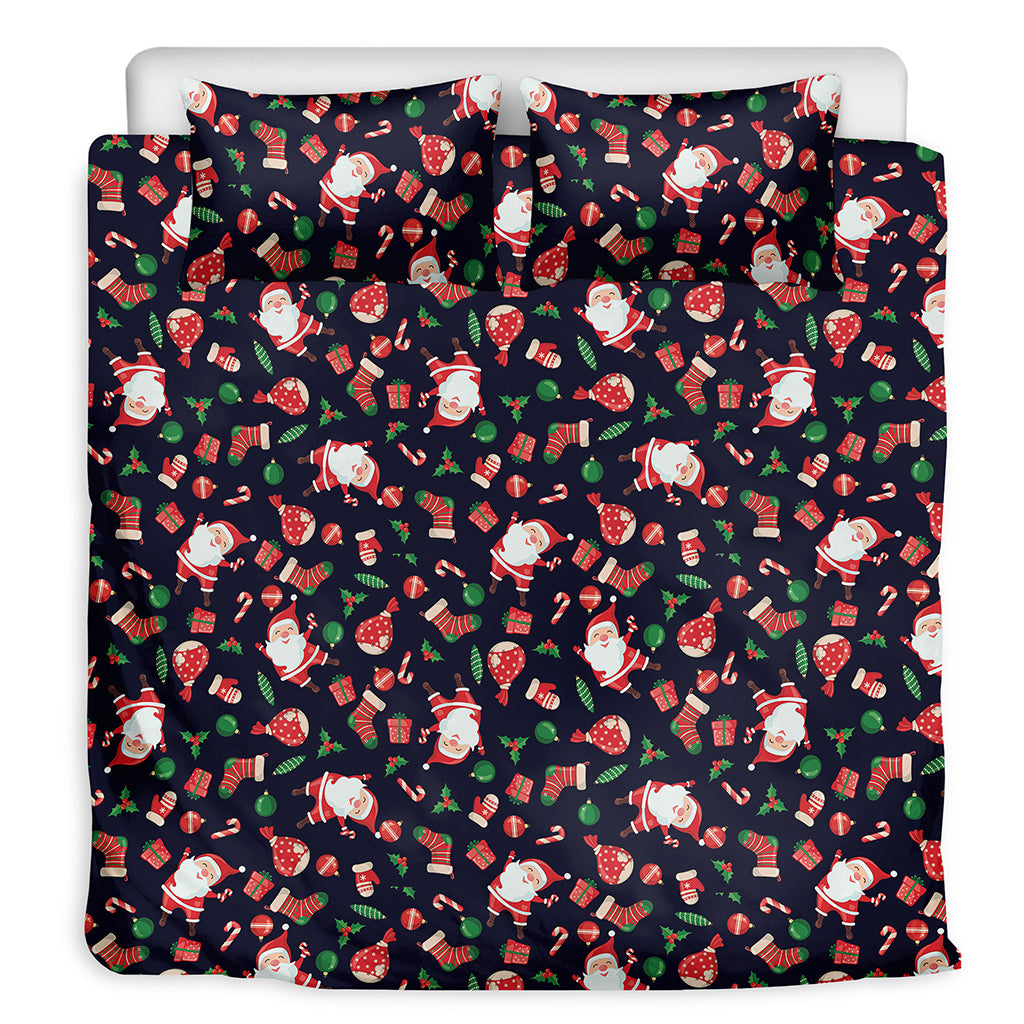 Cute Merry Christmas Pattern Print Duvet Cover Bedding Set