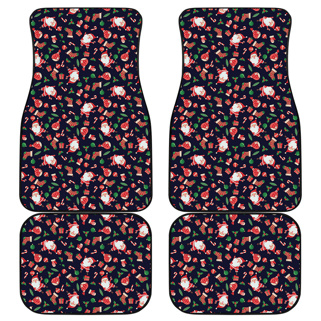 Cute Merry Christmas Pattern Print Front and Back Car Floor Mats