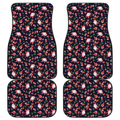 Cute Merry Christmas Pattern Print Front and Back Car Floor Mats