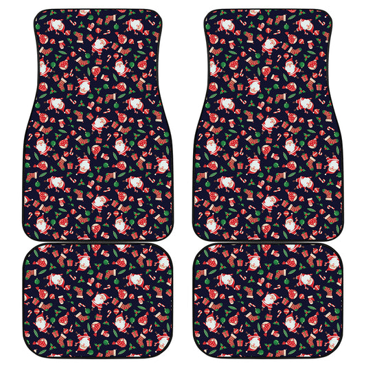Cute Merry Christmas Pattern Print Front and Back Car Floor Mats