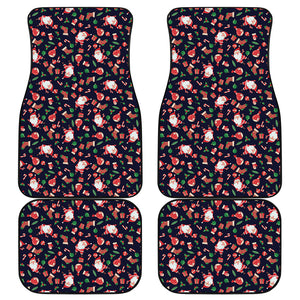 Cute Merry Christmas Pattern Print Front and Back Car Floor Mats