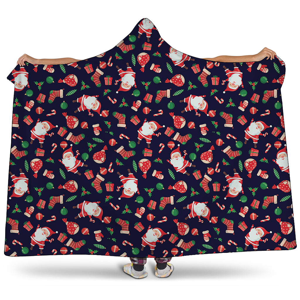 Cute Merry Christmas Pattern Print Hooded Blanket